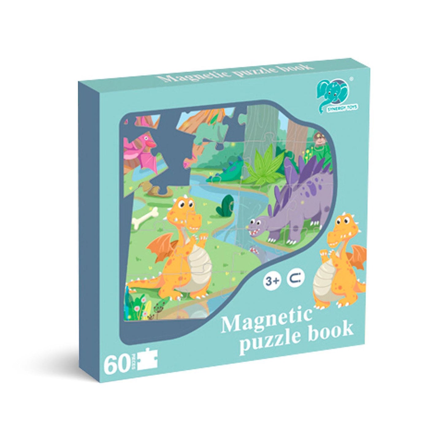 Libro Puzzle Magnético 60 Piezas Dinosaurios