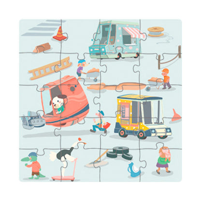 Libro Puzzle Magnético 60 Piezas Transporte