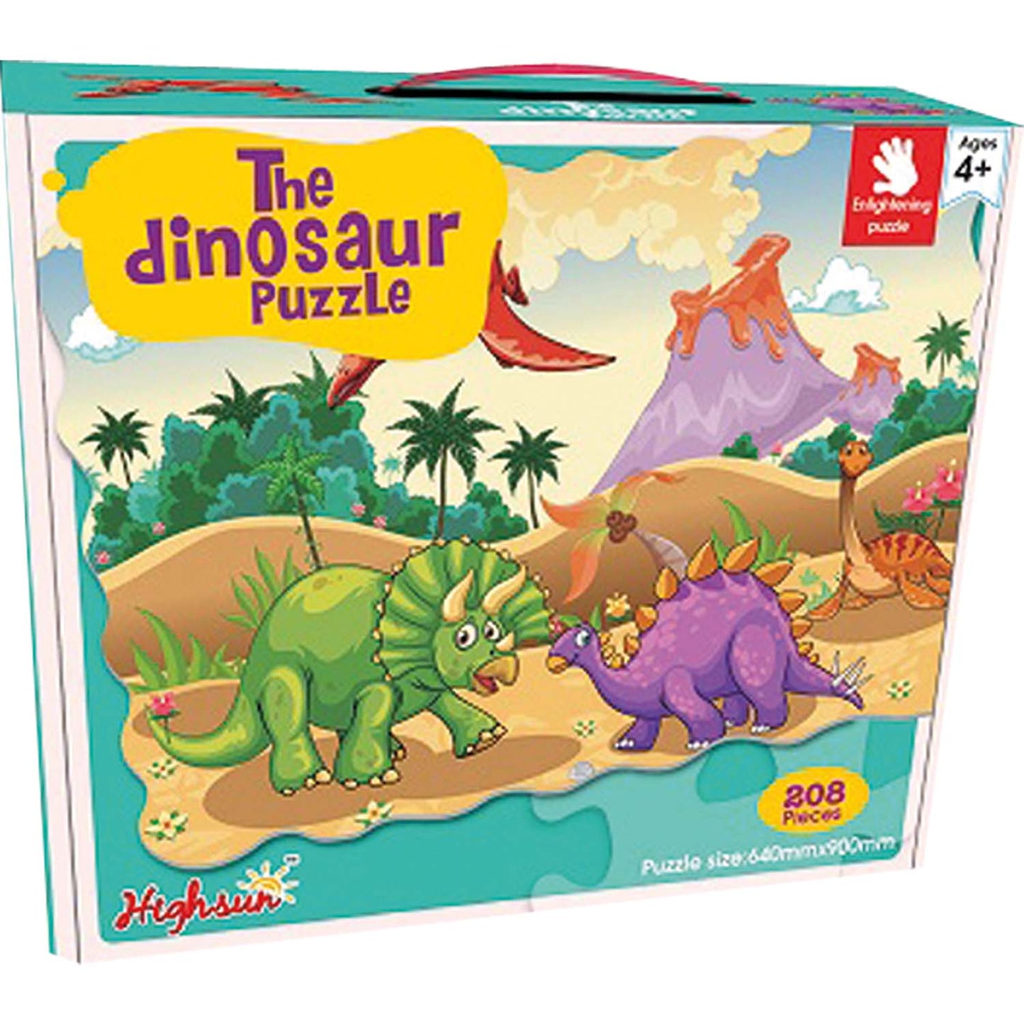 Puzzle Deluxe 208Pc 27x23x9 cm Dinosaurio