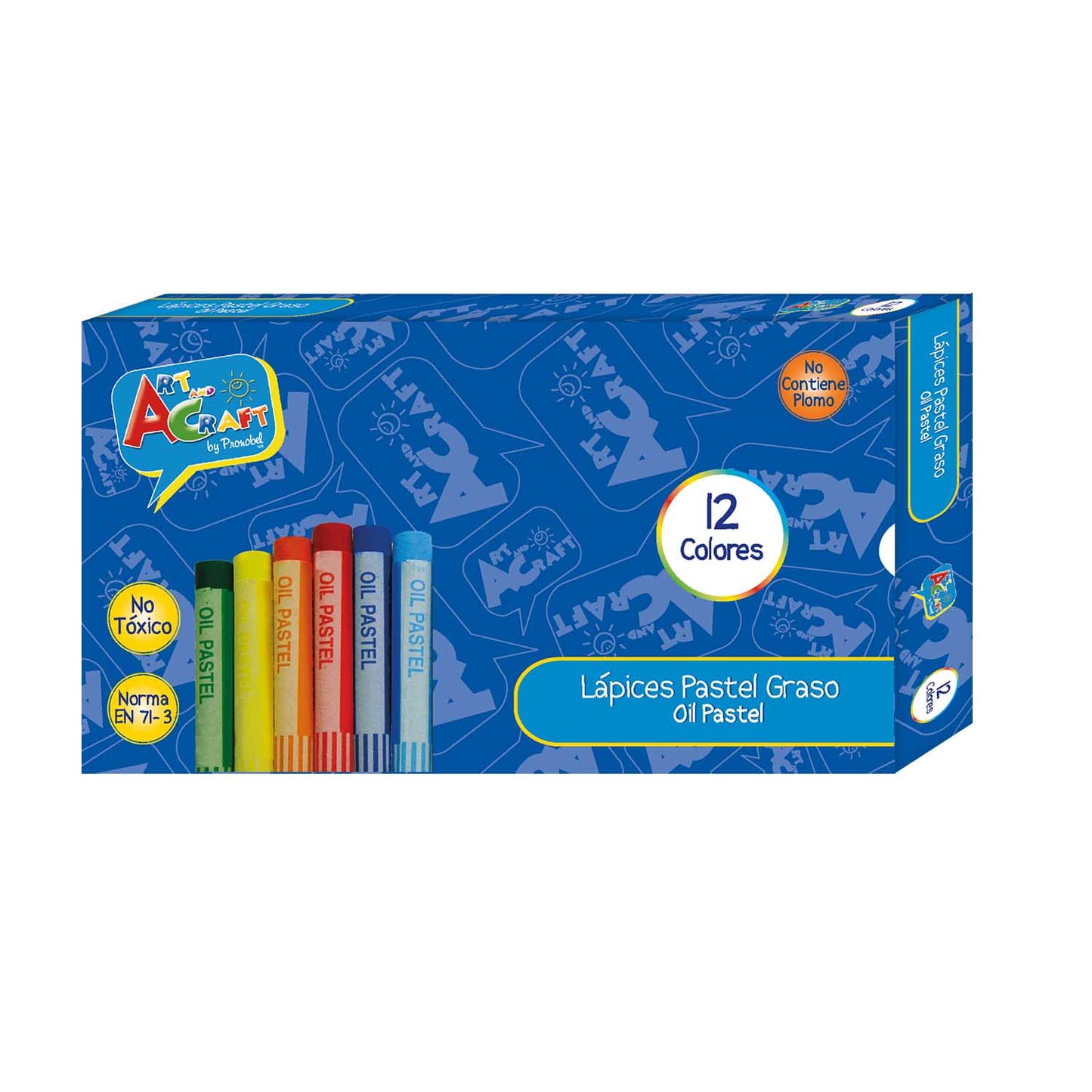 Lápiz Pastel Graso 12 Unidades | Art & Craft