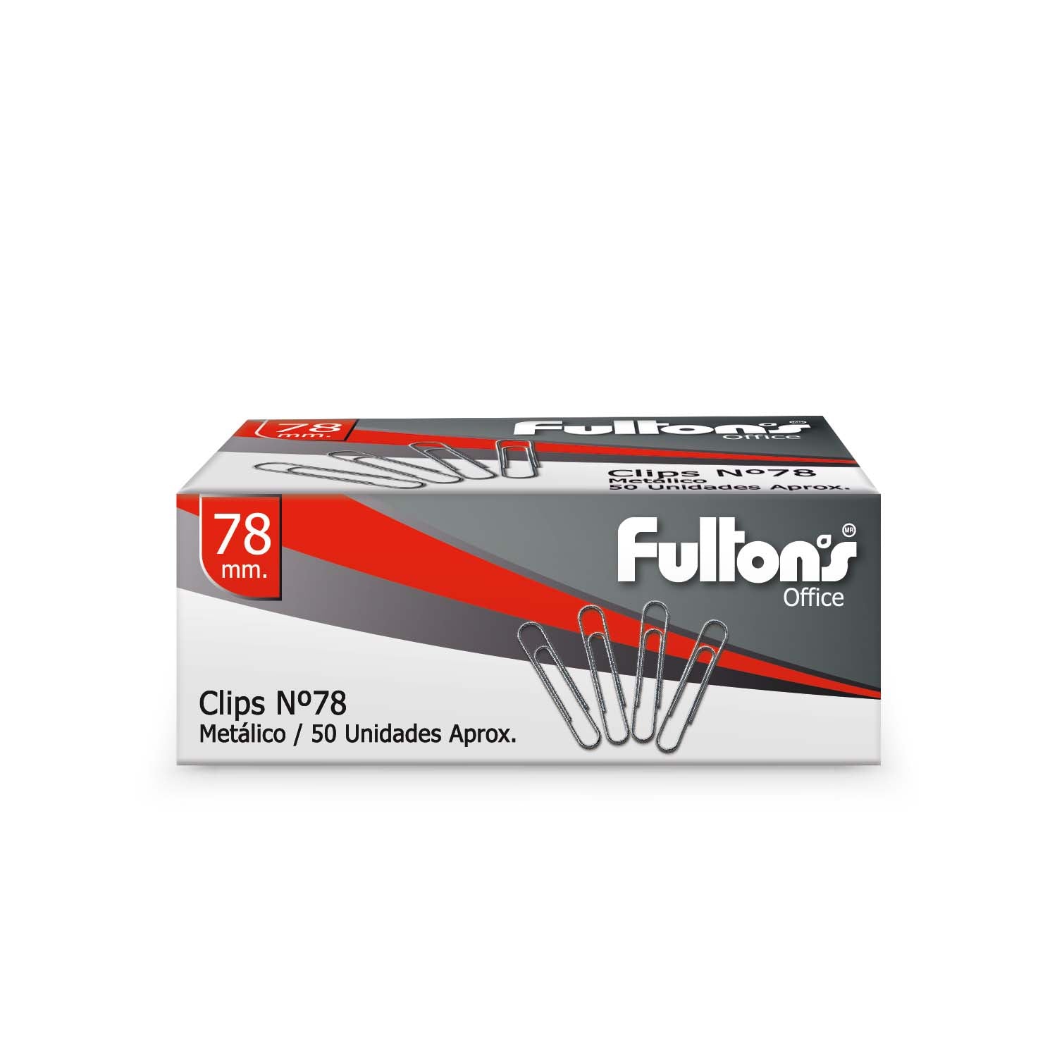Clip N°78 Redondo 78 mm Metálico Caja 50 Un | Fultons