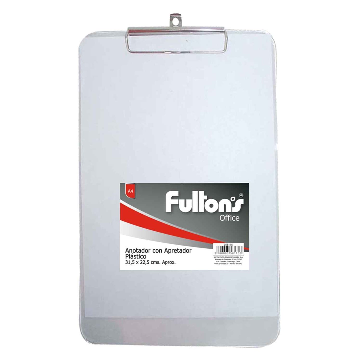 Anotador Con Apretador Acrílico Tomador Metal | Fultons