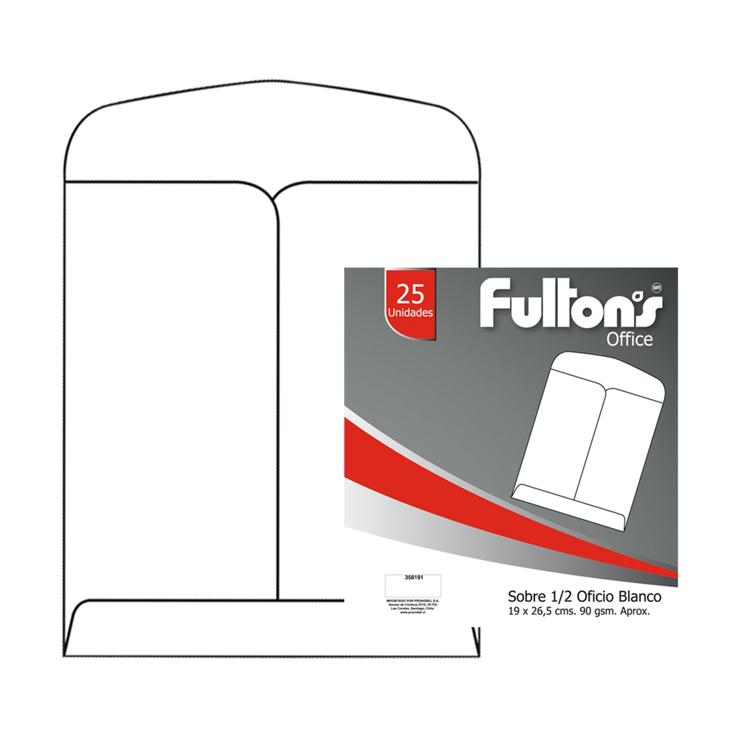 Sobre Saco 1/2 Oficio Blanco 90 gr 25 Un | Fultons