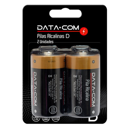 Pila Alcalina D Display 2 unidades Blister Data | Datacom