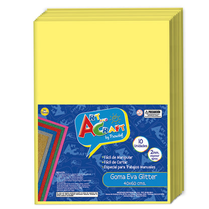 Goma Eva 20x30 cm 2 mm Amarillo Claro 10 Unidades | Art & Craft
