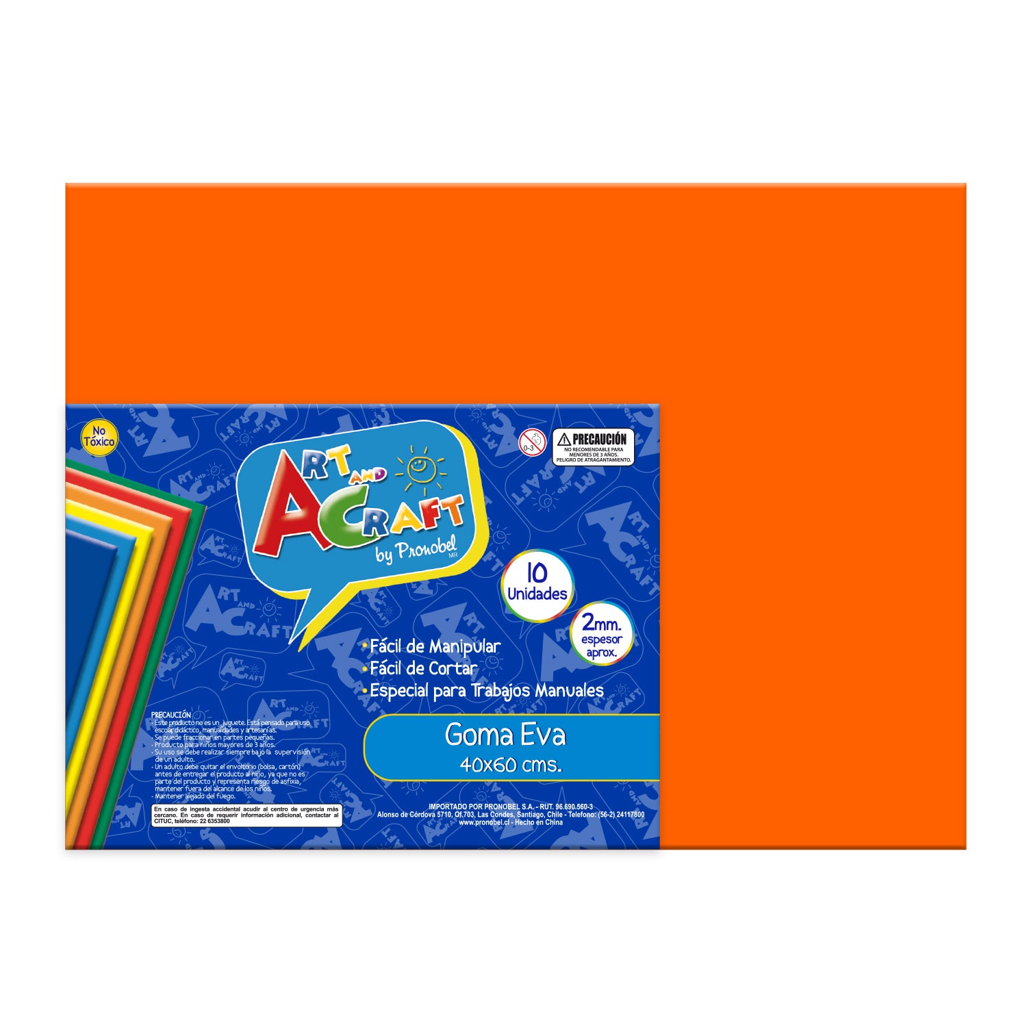Goma Eva 40x60 cm 2 mm Naranjo | Art & Craft