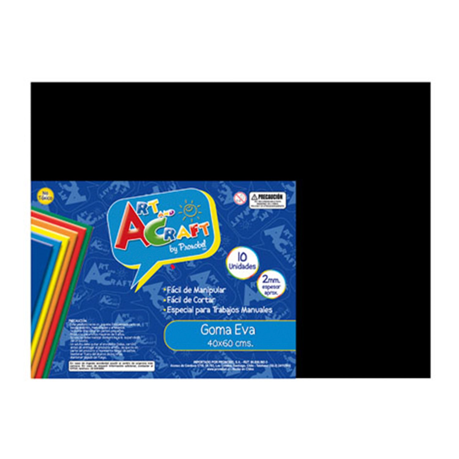 Goma Eva 40x60 cm 2 mm Negro | Art & Craft
