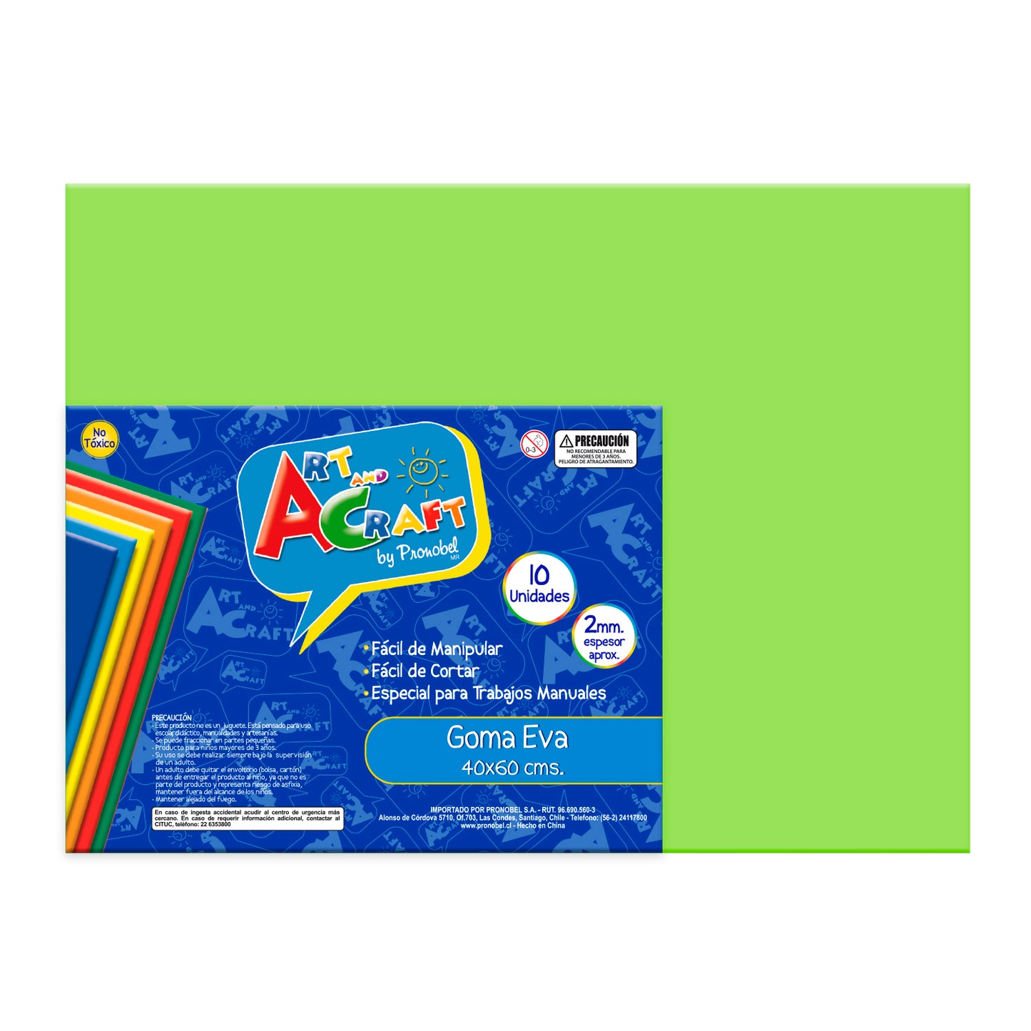 Goma Eva 40x60 cm 2 mm Verde Claro | Art & Craft