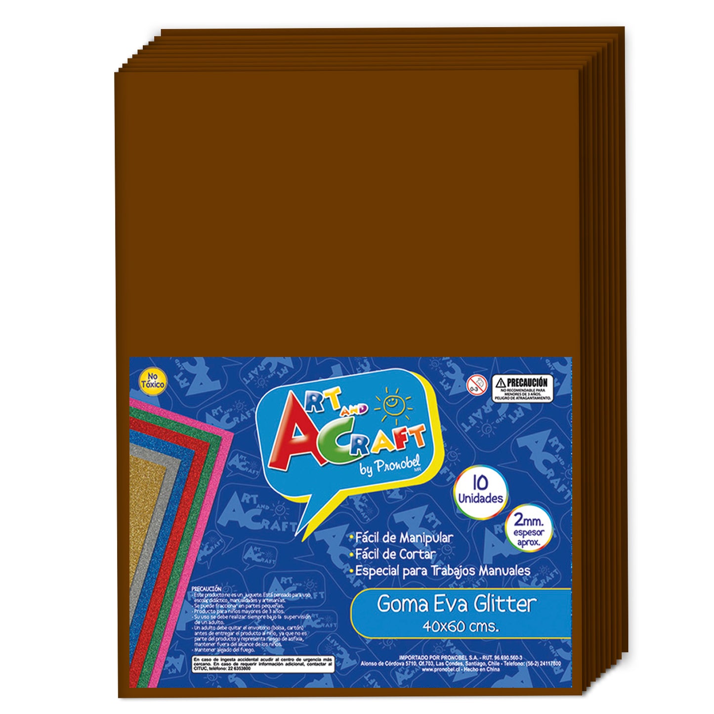 Goma Eva 20x30 cm 2 mm Café 10 Unidades | Art & Craft