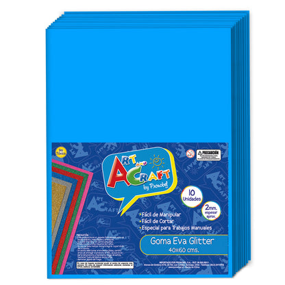 Goma Eva 20x30 cm 2 mm Celeste 10 Unidades | Art & Craft