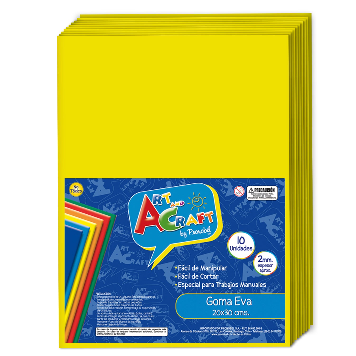 Goma Eva 20x30 cm 2 mm Amarillo 10 Unidades | Art & Craft