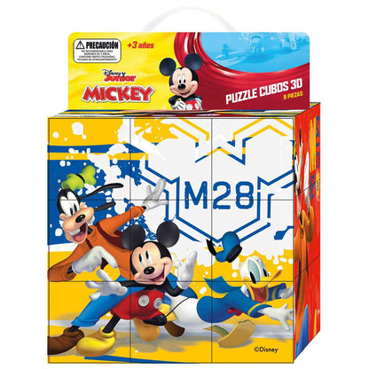 Puzzle Cubo 3D 9 Piezas 15x15 cm | Mickey Disney