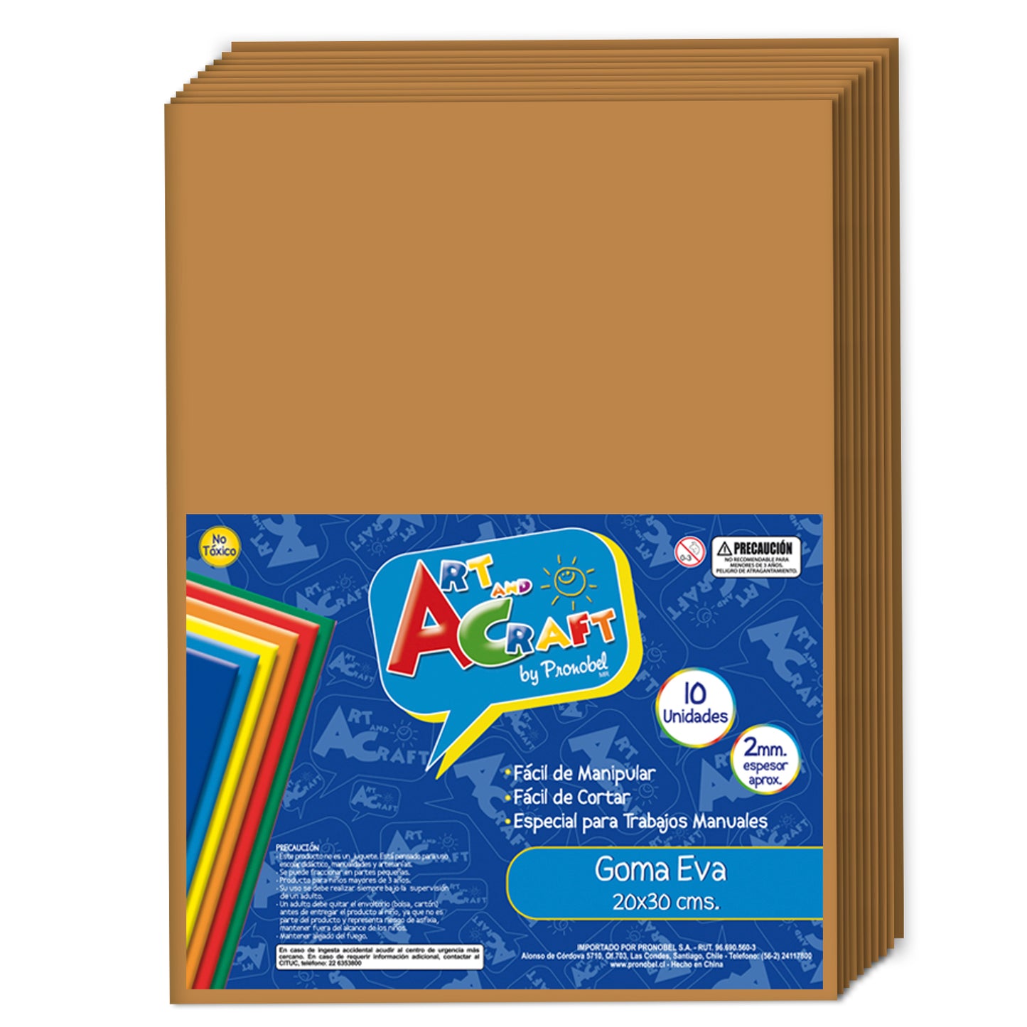 Goma Eva 20x30 cm 2 mm Café Claro 10 Unidades | Art & Craft