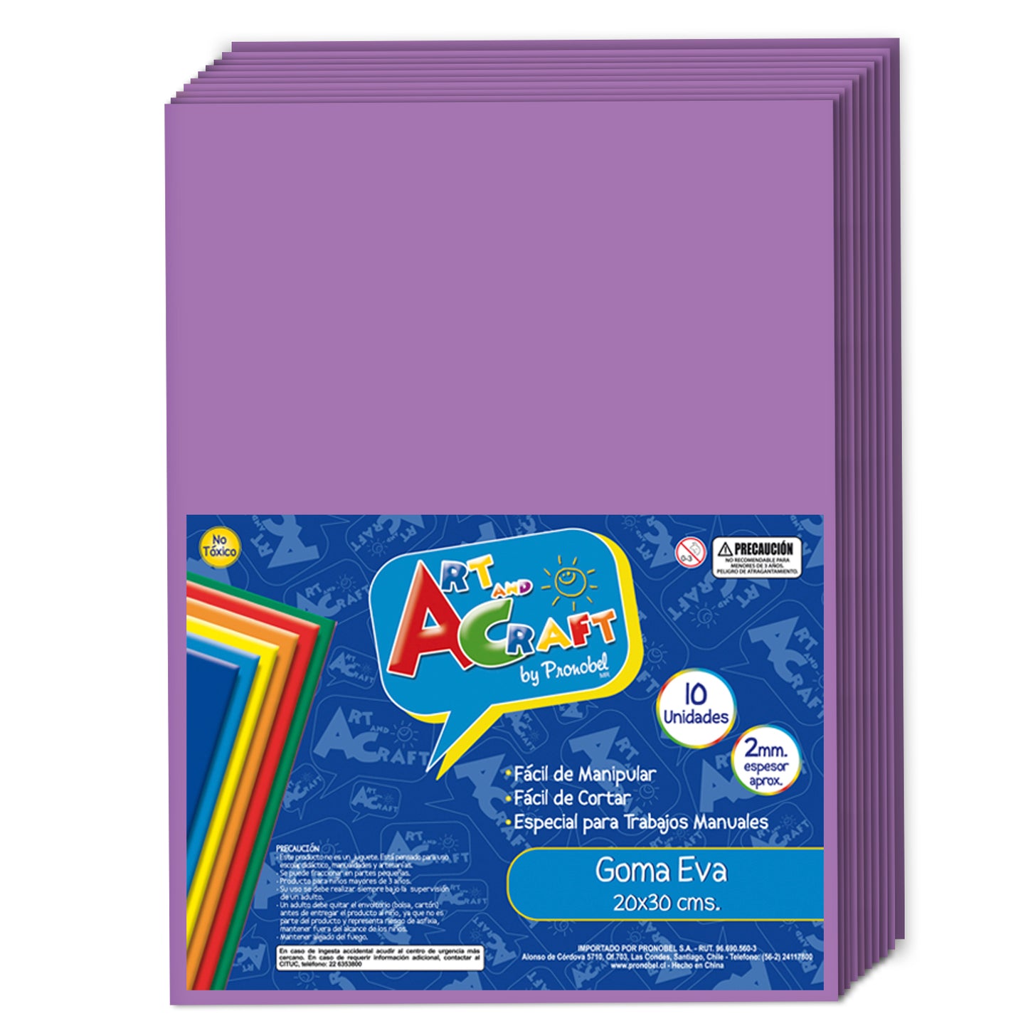 Goma Eva 20x30 cm 2 mm Purpura 10 Unidades | Art & Craft