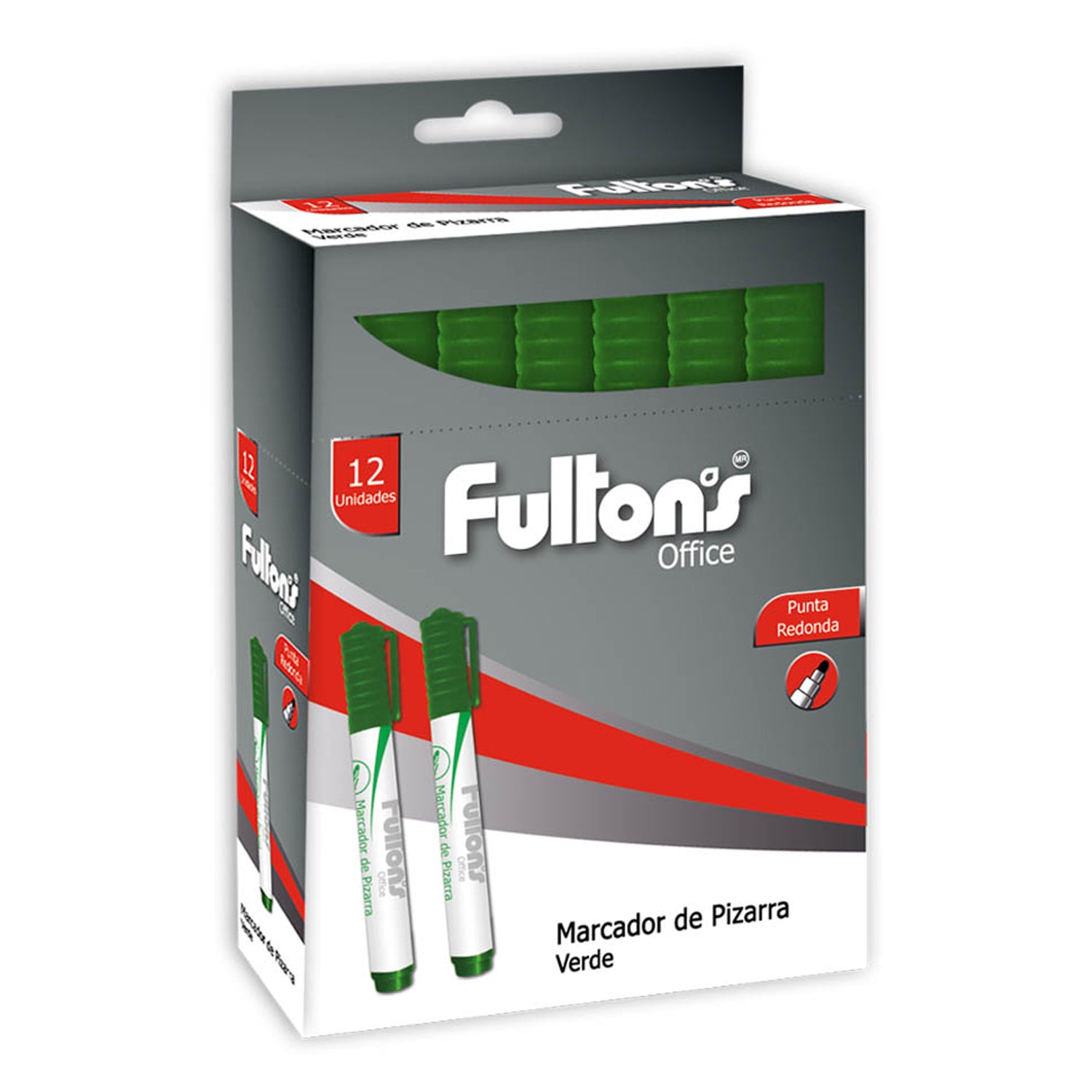 Marcador De Pizarra Desechable Punta Redonda Verde Fultons