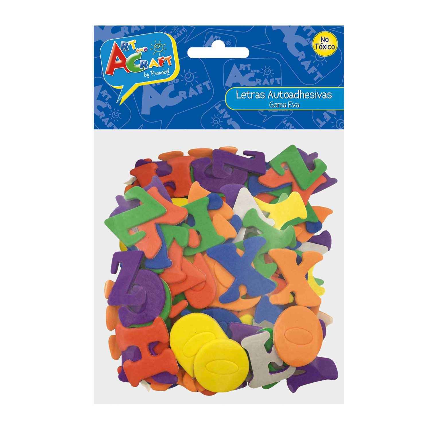 Figura Letras Autoadhesiva Goma Eva 56 Piezas | Art & Craft