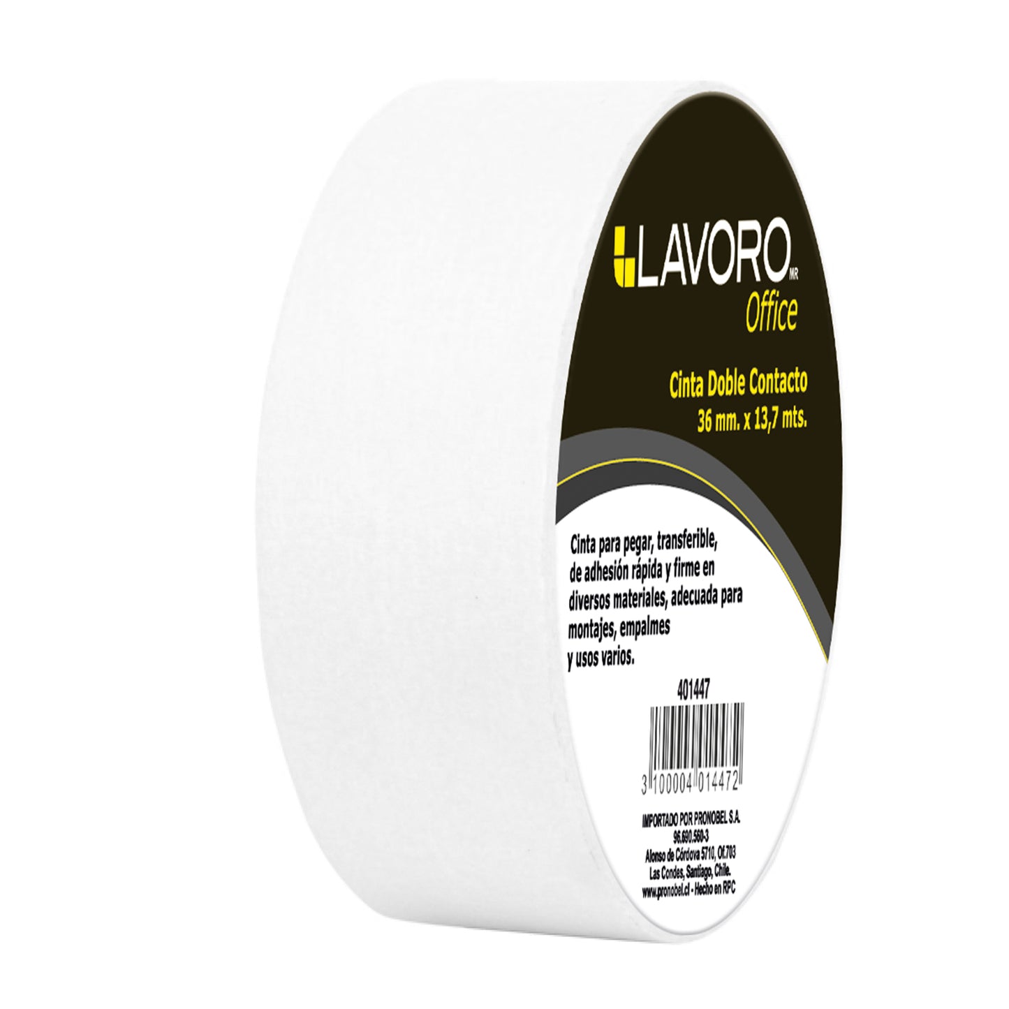 Cinta Doble Contacto 36 mm x 13.7 Mt Blanco | Lavoro