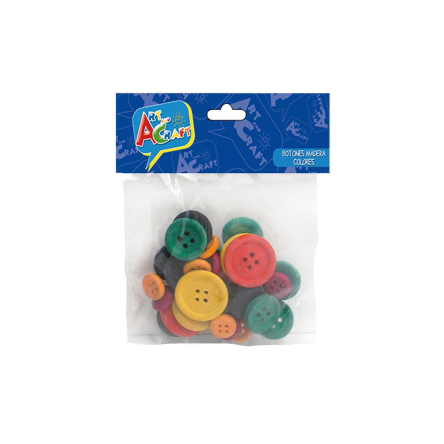 Botones Madera Colores y Tamaños Surtido 30 Piezas | Art & Craft