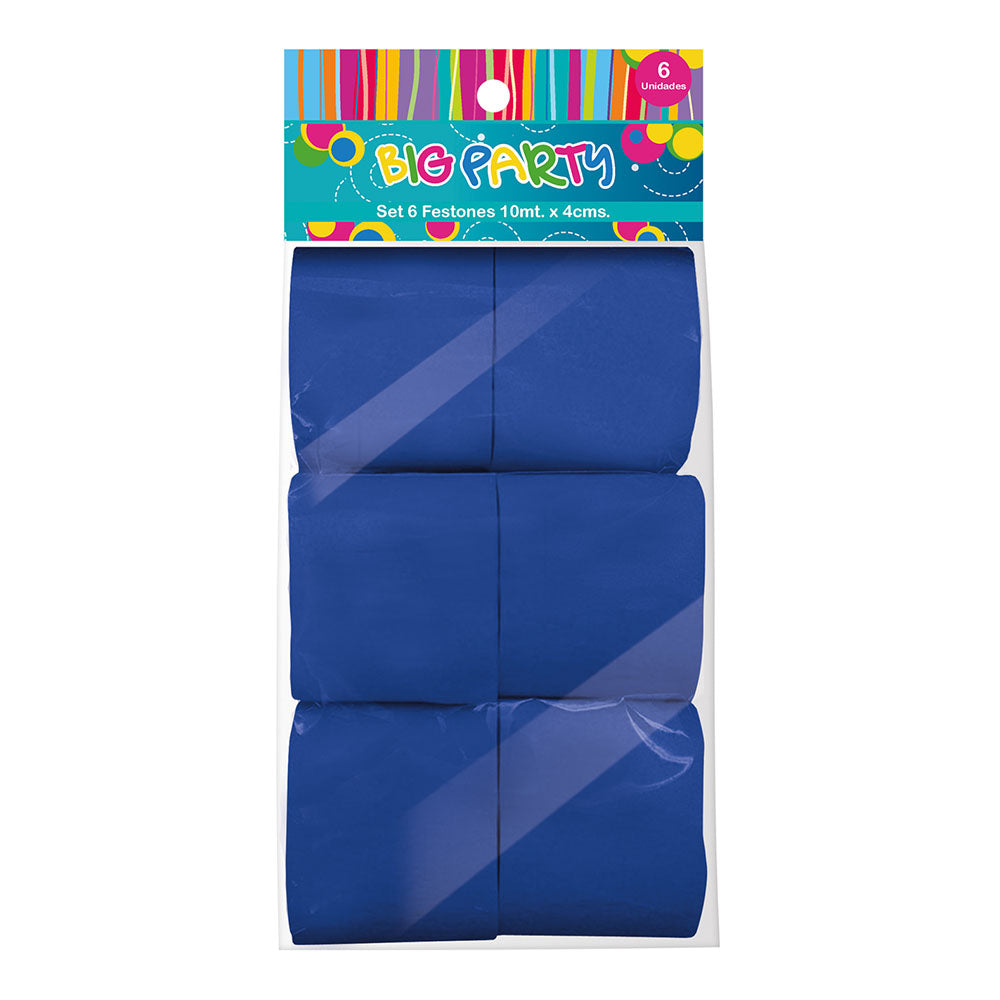 Set 6 Festones Azules 10Mtsx4 cm | Big Party