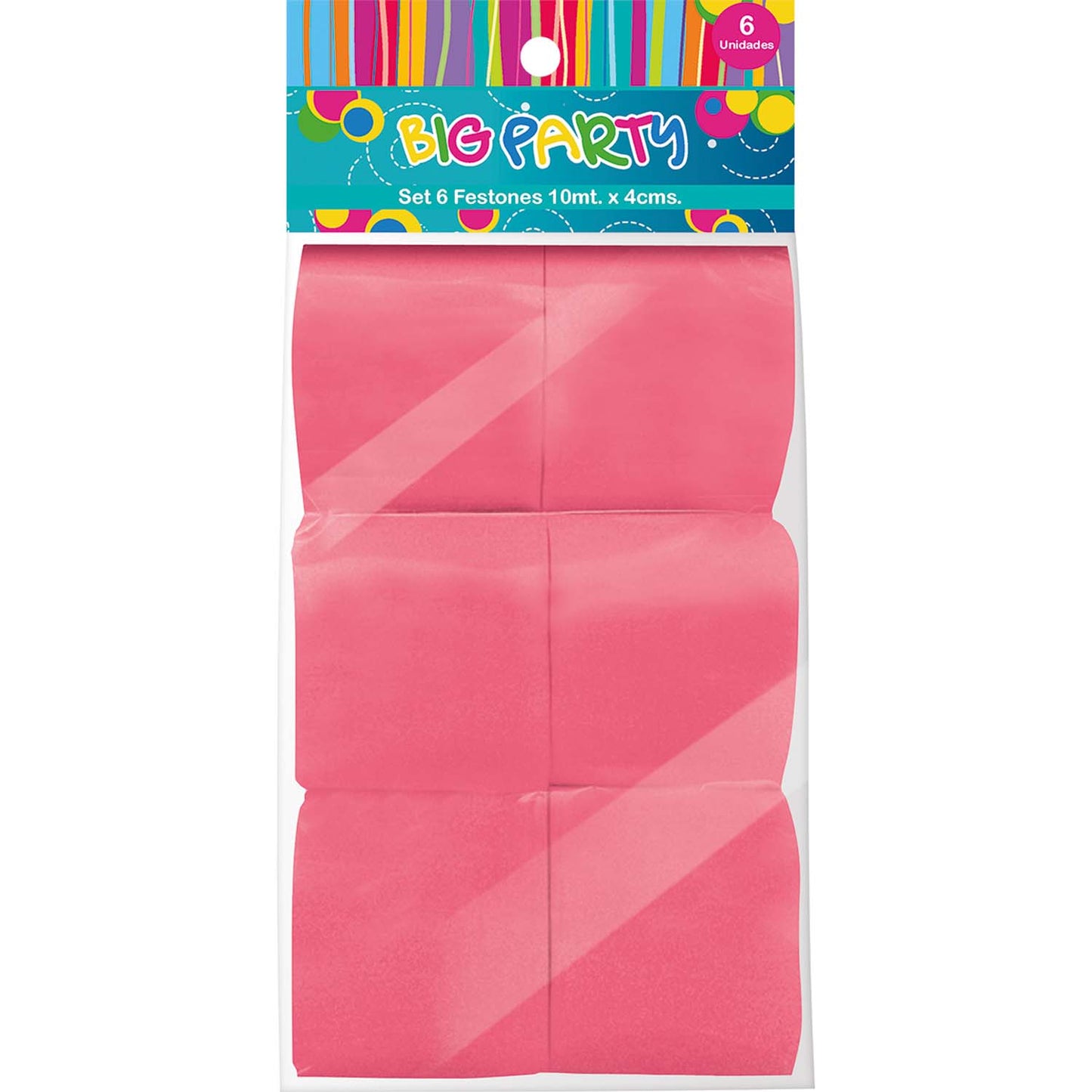 Set 6 Festones Rosados 10mx4cm | Big Party
