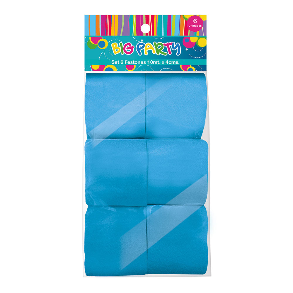 Set 6 Festones Celestes 10Mtsx4 cm | Big Party