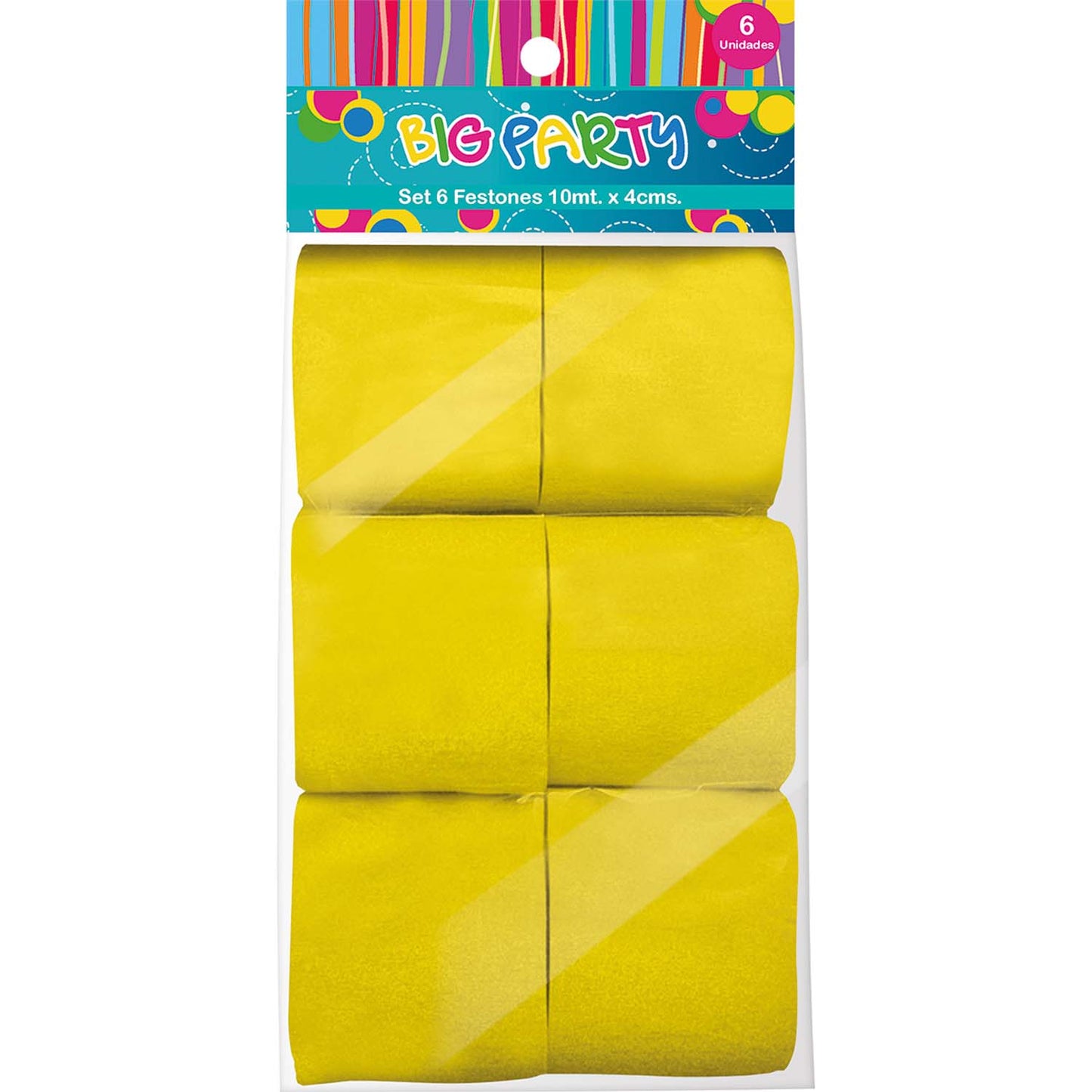 Set 6 Festones Amarillo 10mx4cm | Big Party
