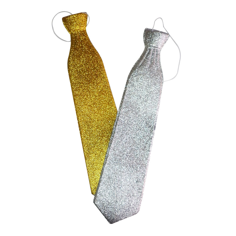 Corbata Glitter Dorada/Plata | Big Party