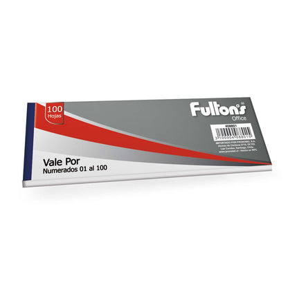 Formulario Vale Por 100 Hojas Blanco | Fultons