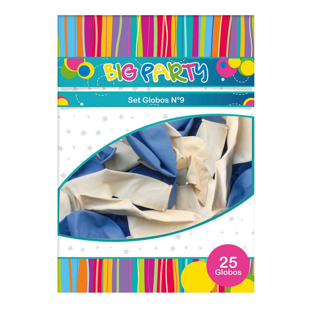 Globo N.º 9 Blanco Celeste 25Un Big Party | Big Party