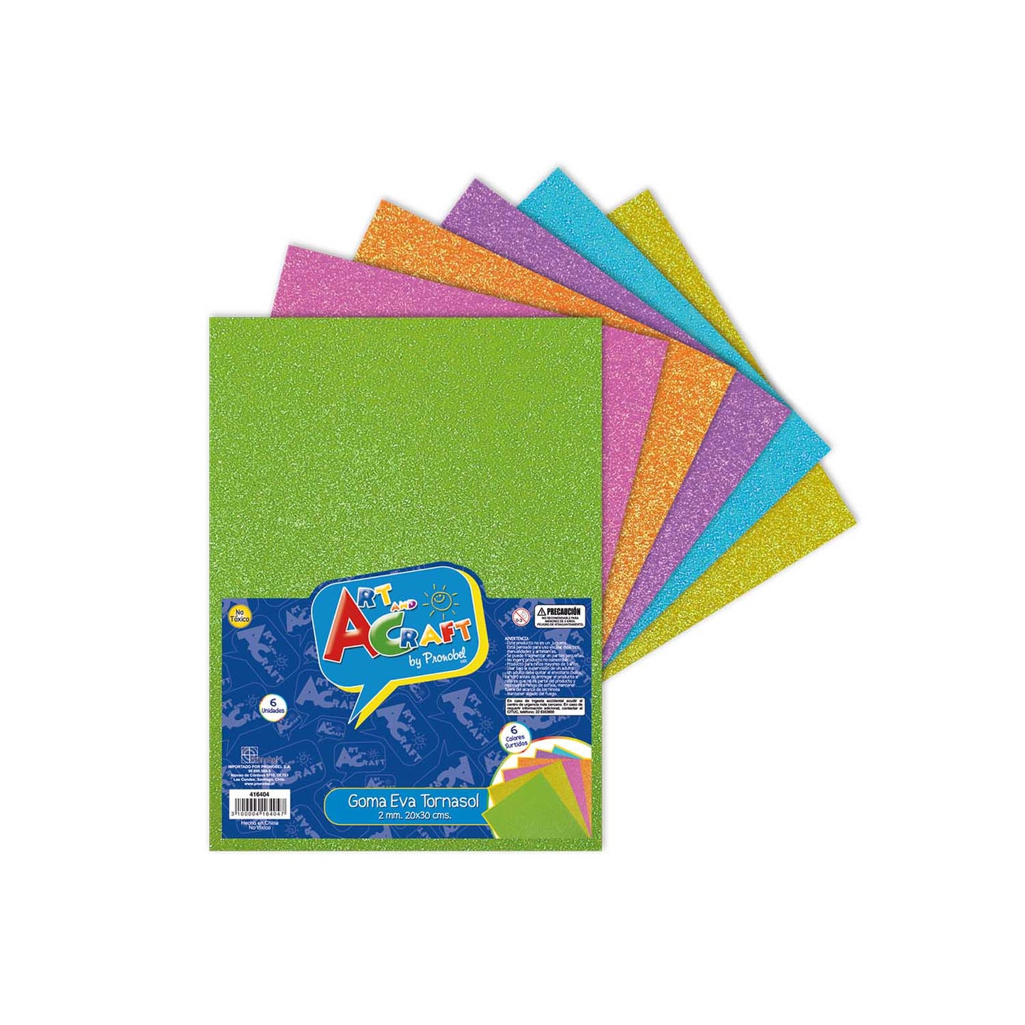 Goma Eva Tornasol 20x30 cm 2mm. 6 Colores | Art & Craft