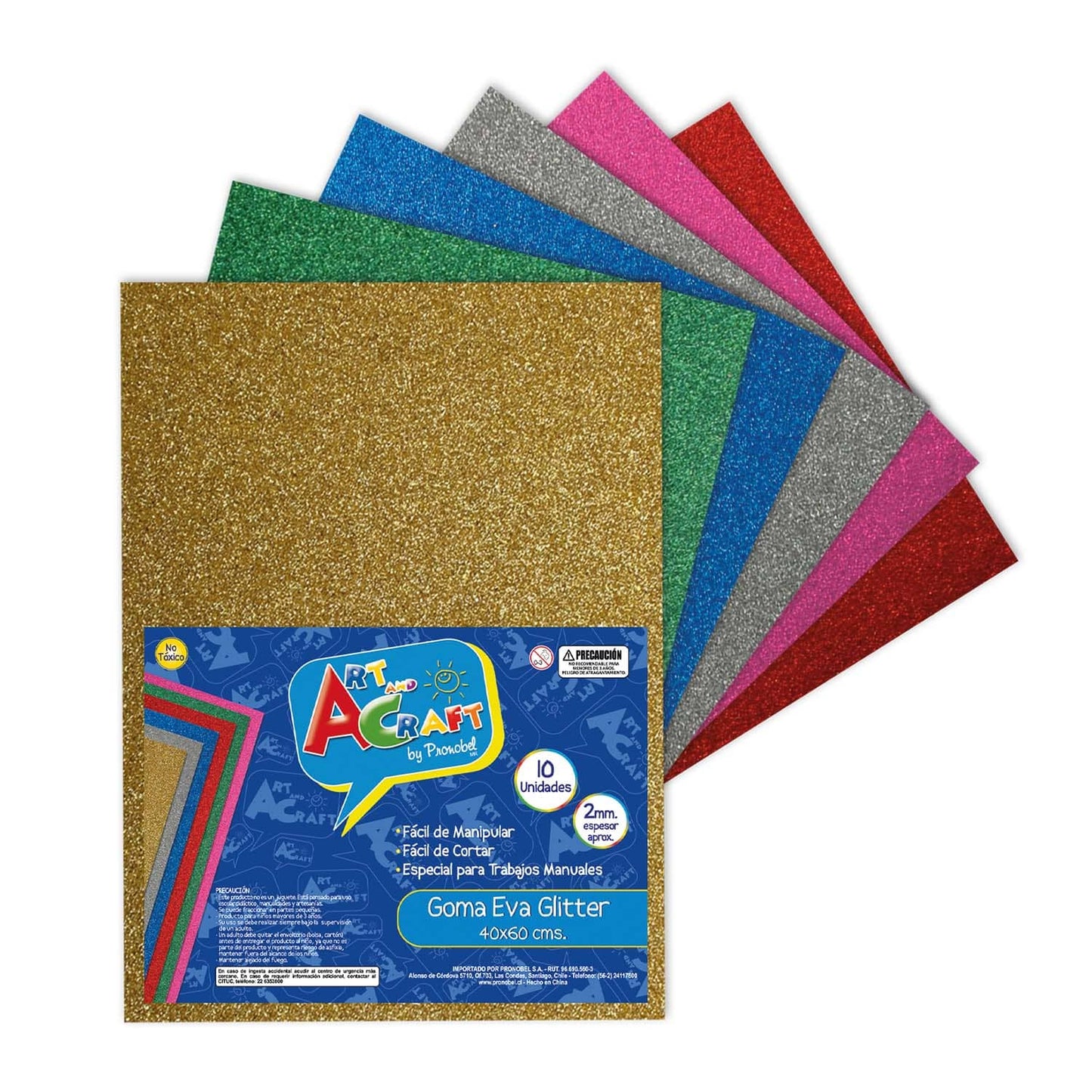 Goma Eva Glitter 40x60 cm Dorado 10 Unidades | Fultons