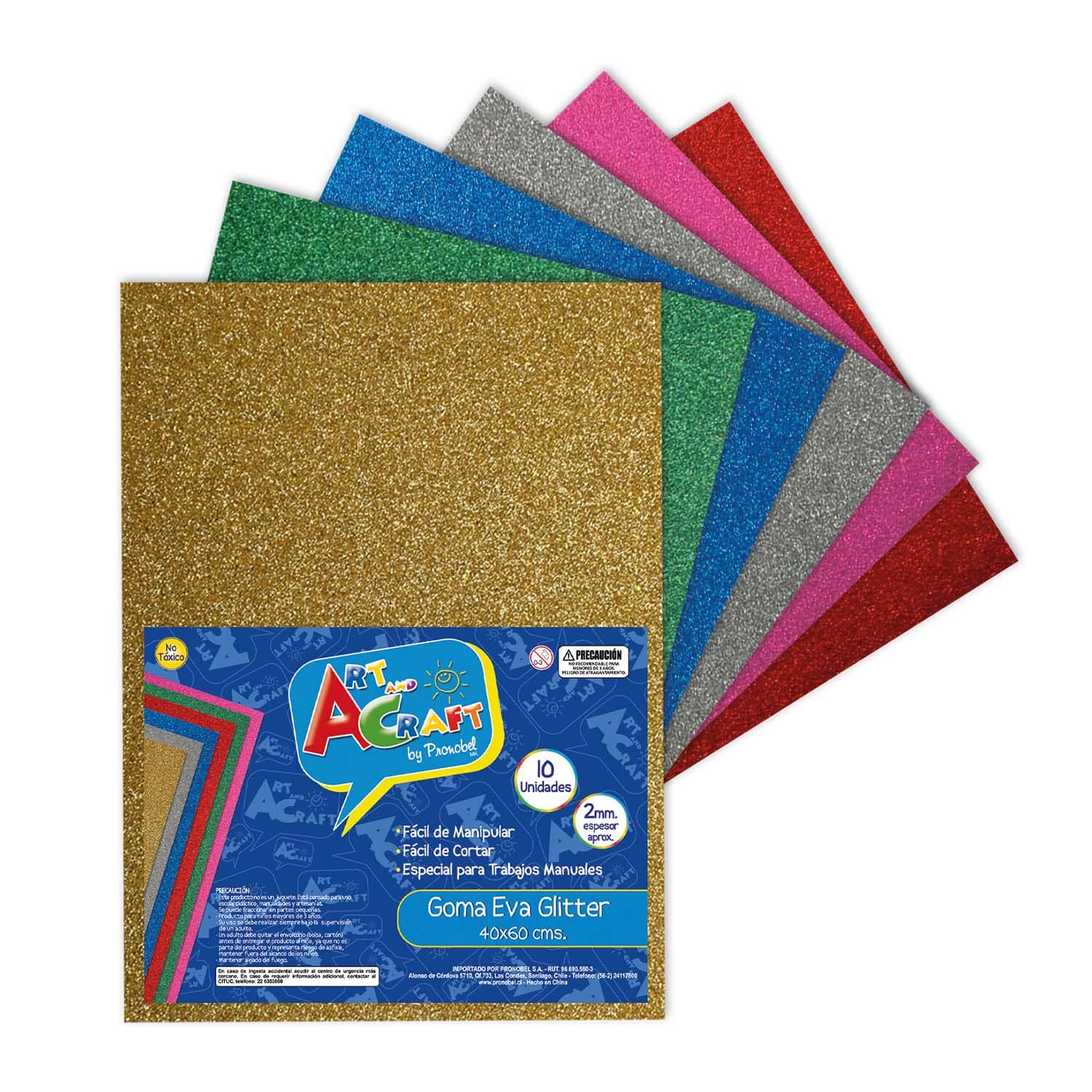 Goma Eva Glitter 40x60 cm Dorado 10 Unidades | Fultons
