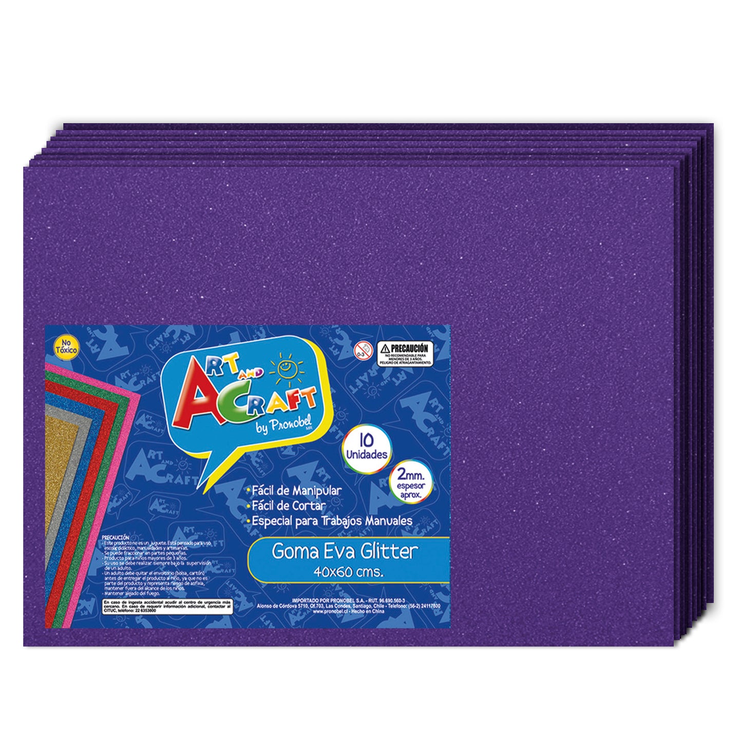 Goma Eva Glitter 40x60 cm Morado 10 Unidades | Fultons