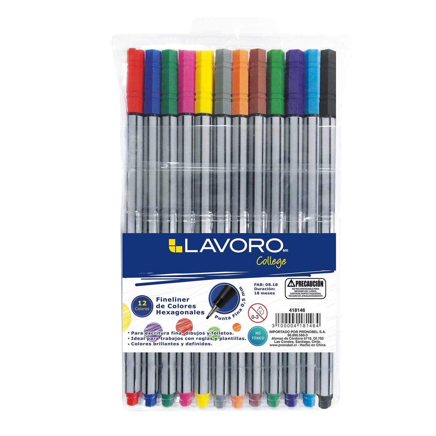 Fineliner 0,5mm 12 Colores | Lavoro