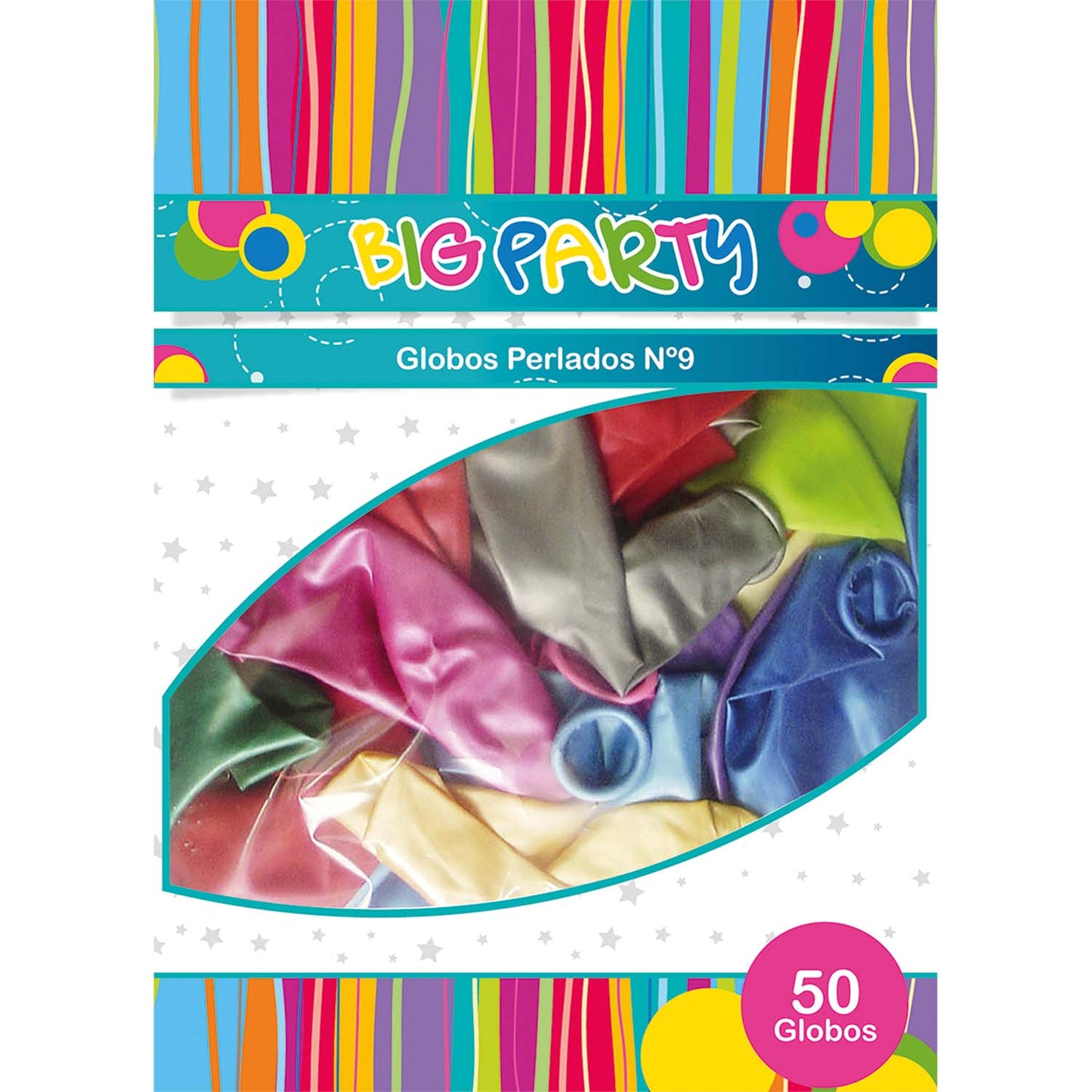 Set Globo 50 Un N°9 Perlado Colores Surtidos | Big Party