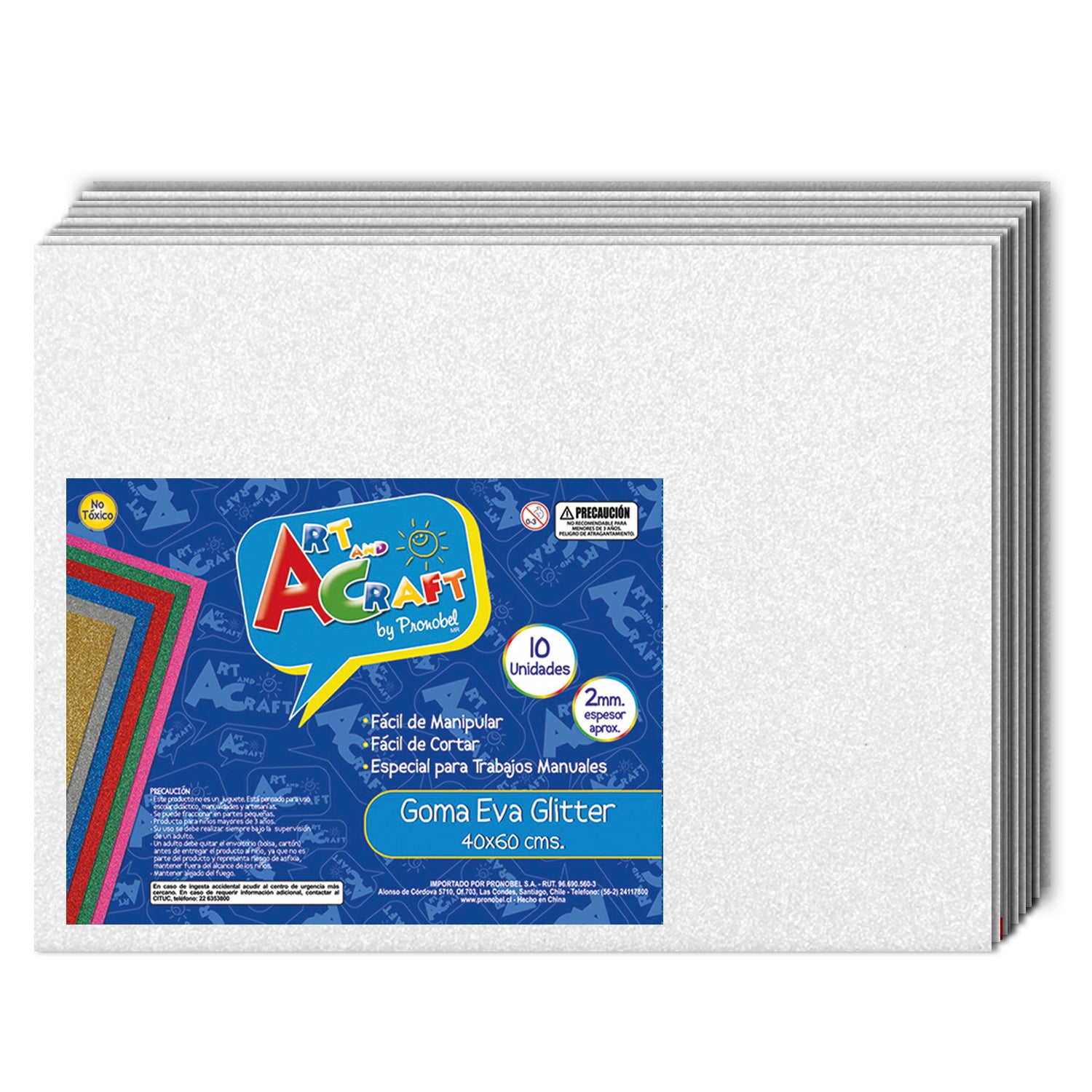 Goma Eva Glitter 40x60 cm Blanco 10 Unidades | Fultons