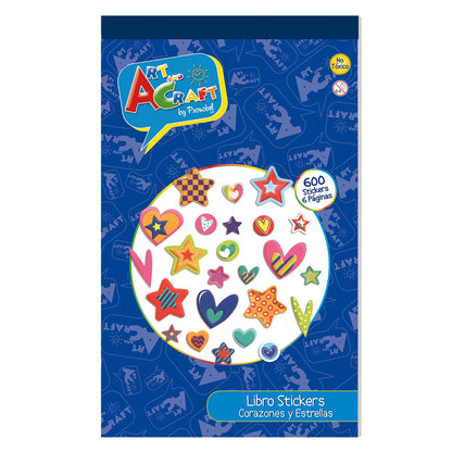 Stickers Libro Corazones Y Es 6 Pags.600 Piezas | Art & Craft