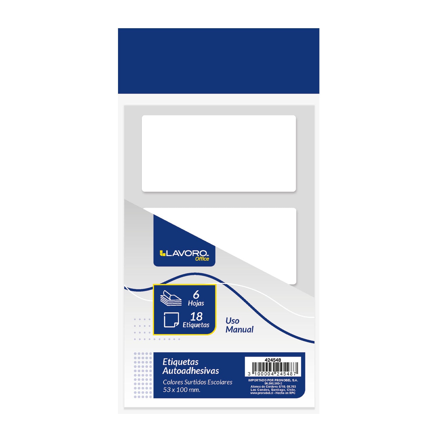 Etiquetas Autoadhesiva 53x100 mm 18 Uni | Lavoro
