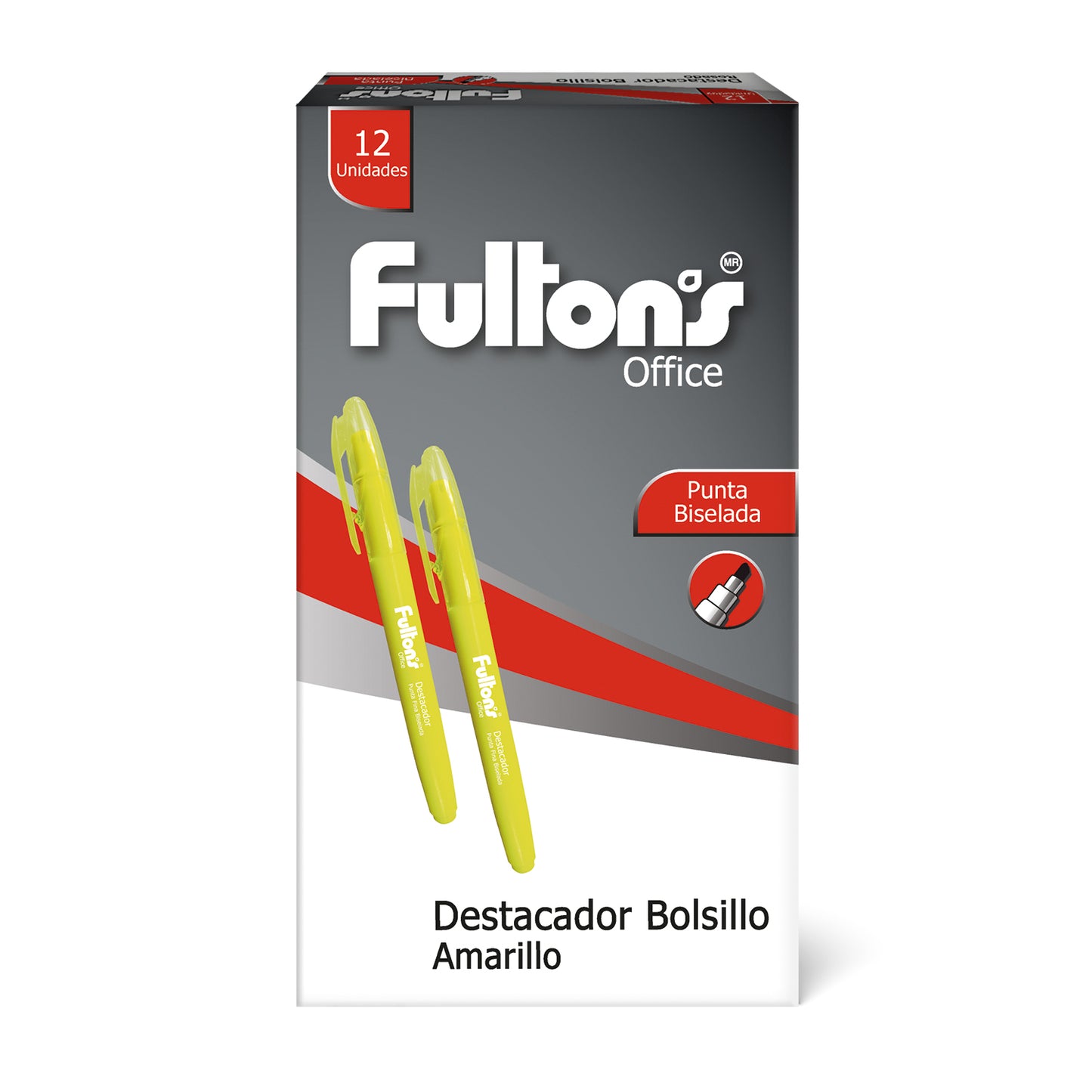 Destacador Bolsillo Punta Biselada Amarillo | Fultons