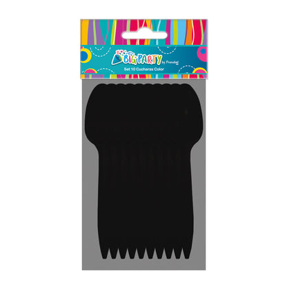 Set 10 Cucharas Negras | Big Party