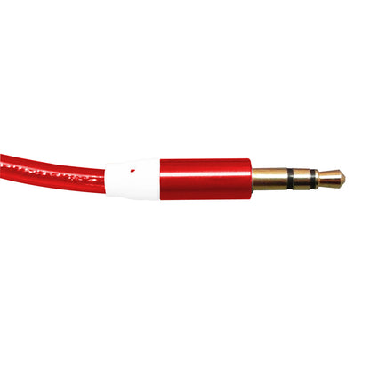 Cable Audio 3.5 a 3.5 Punta Metal Rojo 1 metro