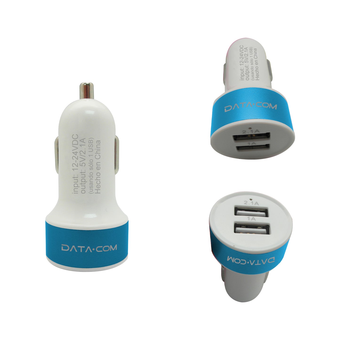 Combo I4 / Cable + Cargado Auto USB x 2 | Datacom
