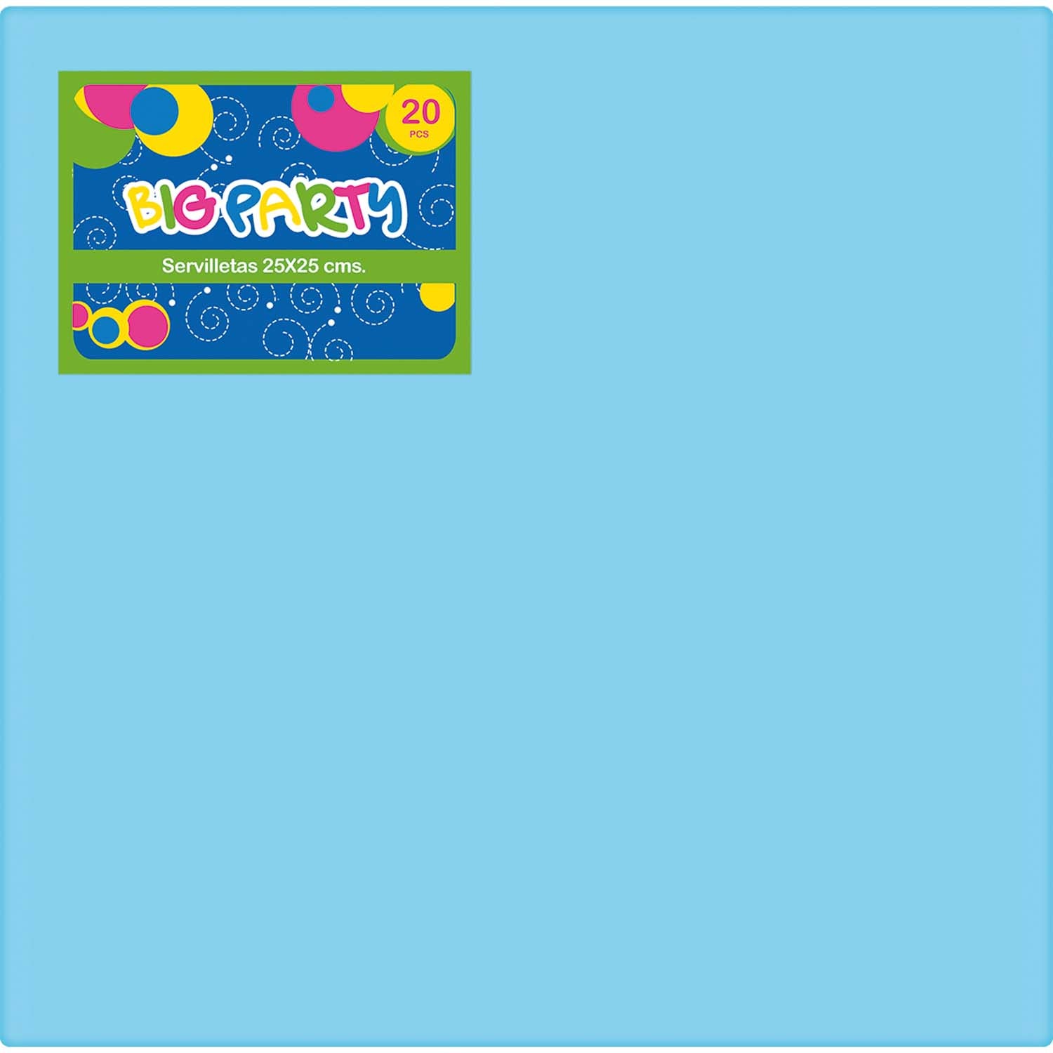 Servilleta Celeste 25x25 cm 20 Piezas | Big Party