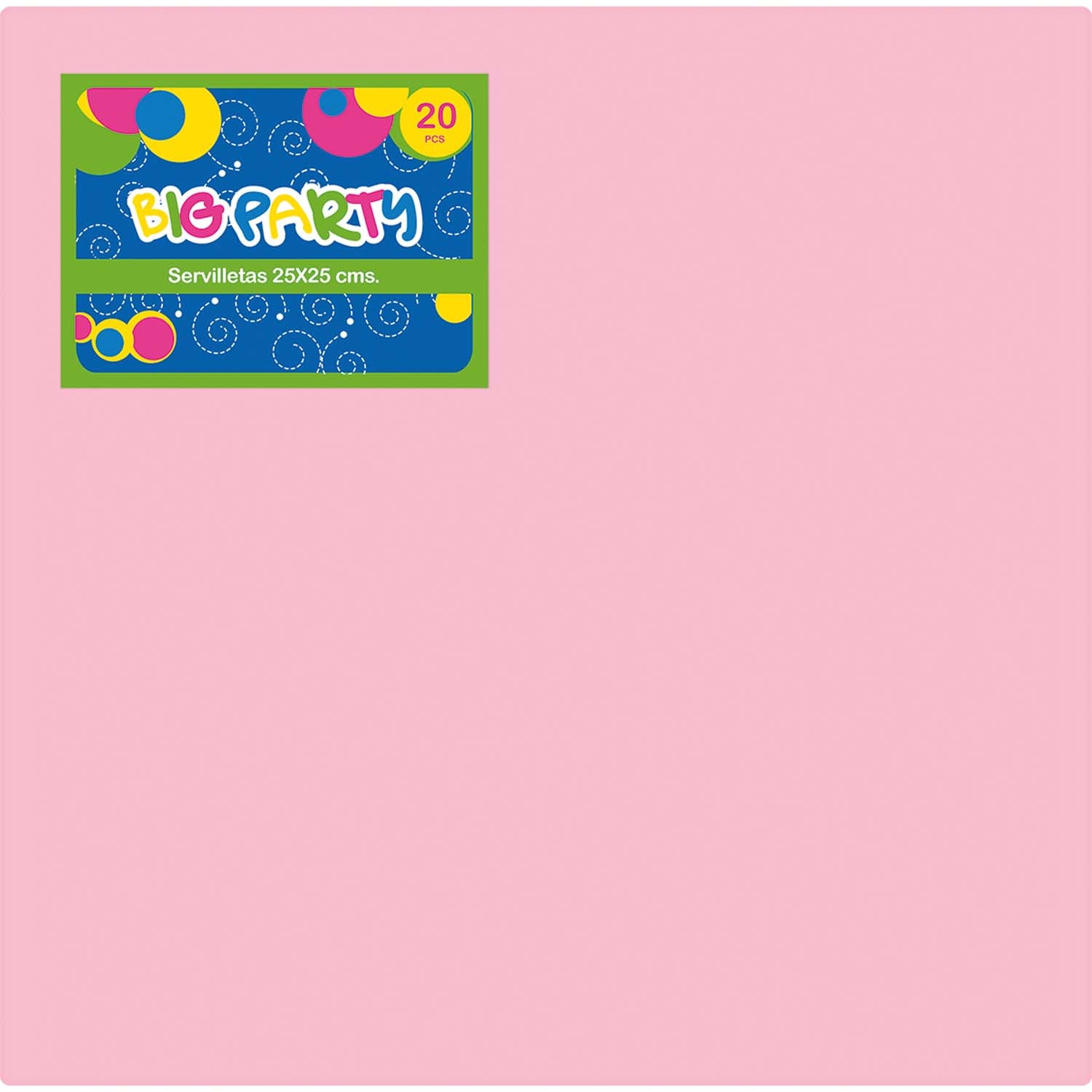 Servilleta Rosado 25x25 cm 20 Piezas | Big Party