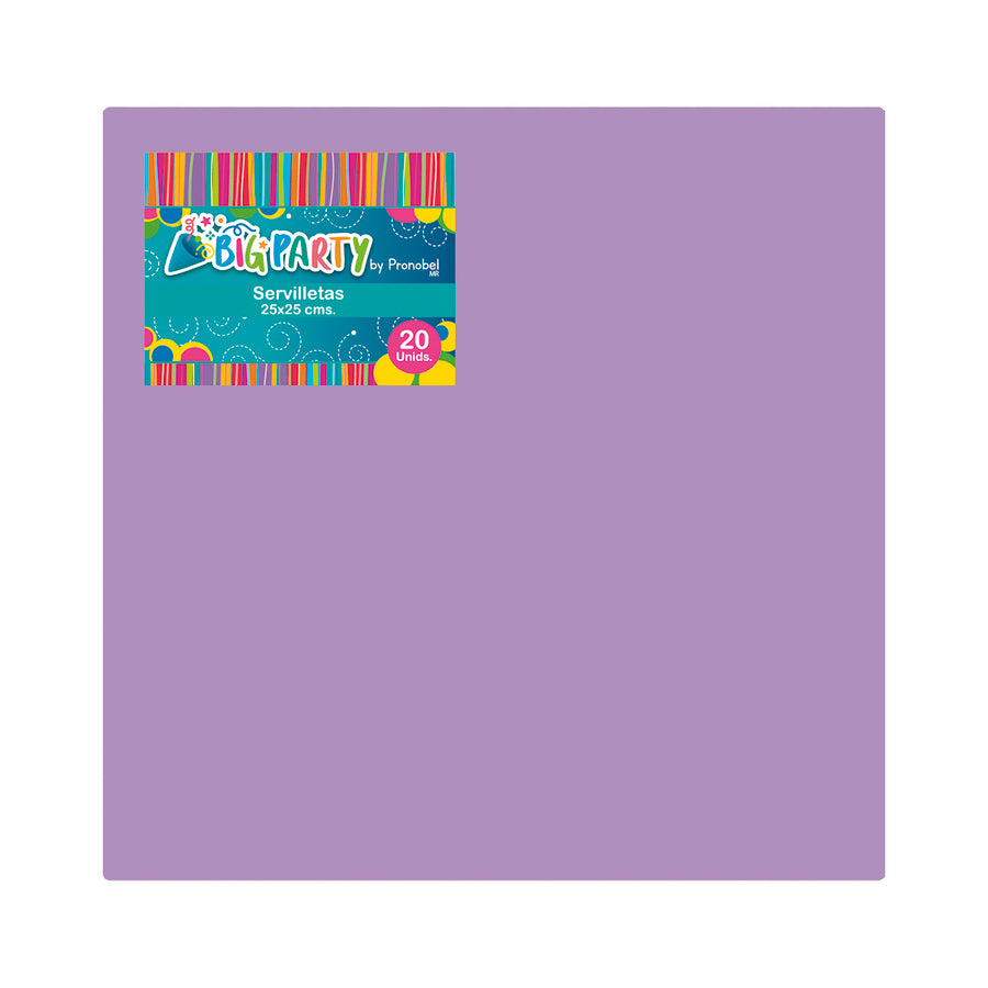 Servilleta Lila 25x25 cm 20 Piezas | Big Party