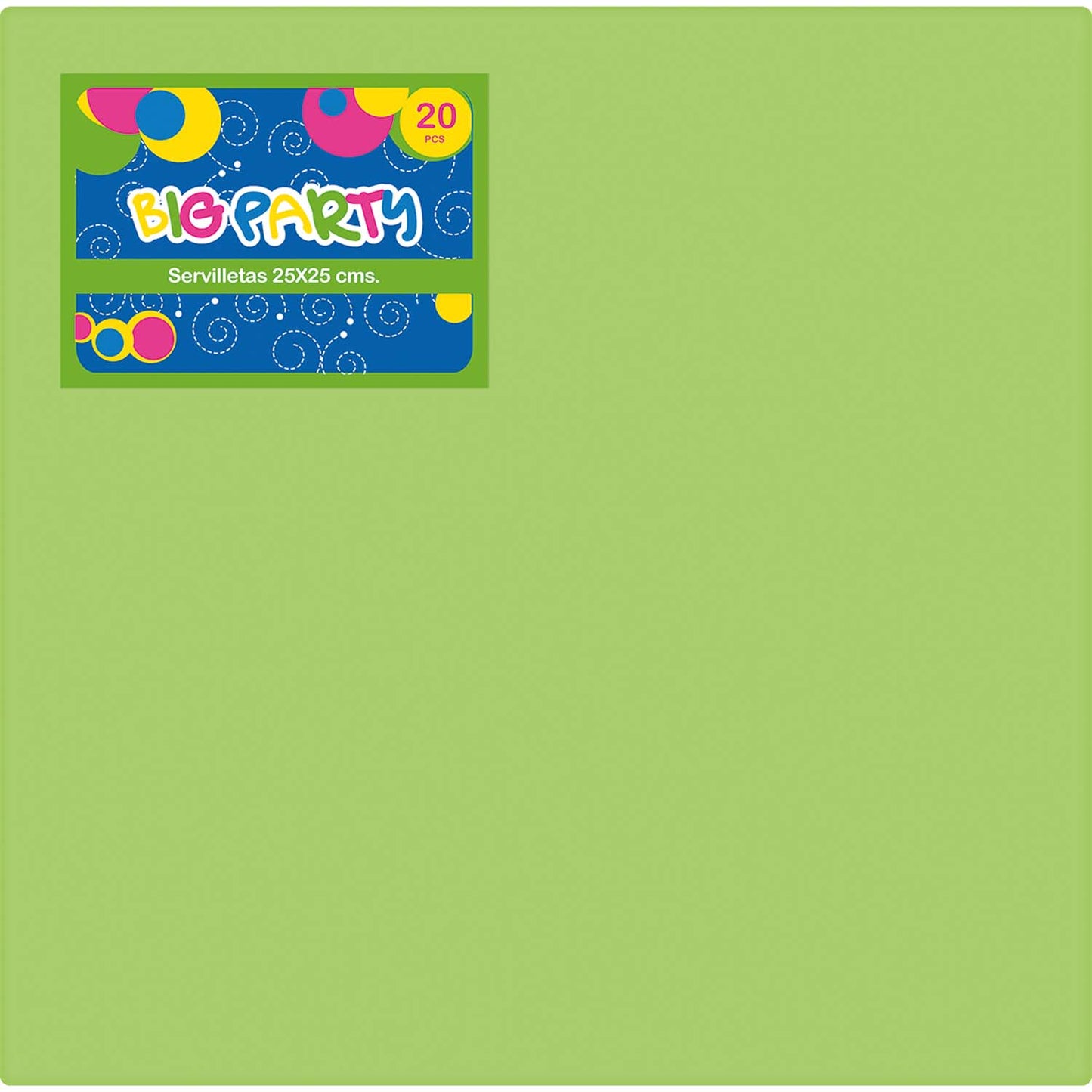 Servilleta Verde Lima 25x25 cm 20 Piezas | Big Party