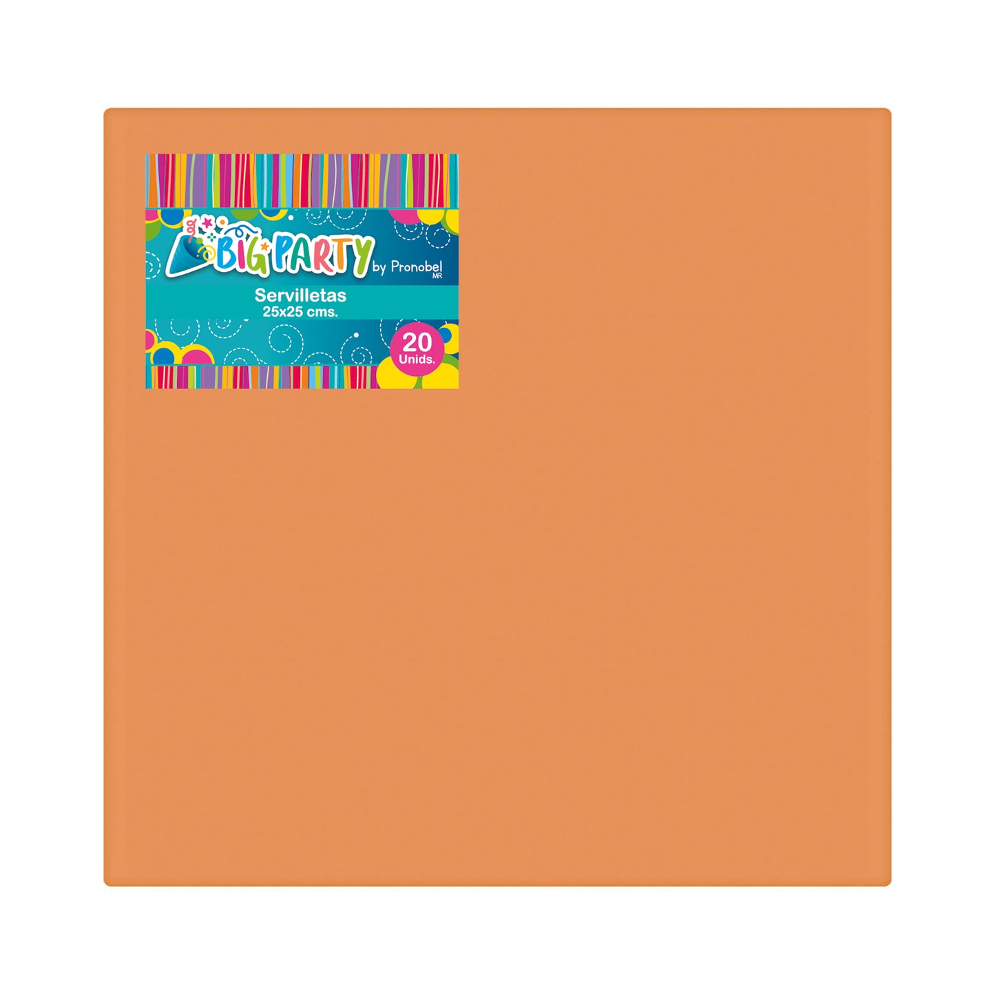 Servilleta Naranja 25x25 cm 20 Piezas | Big Party