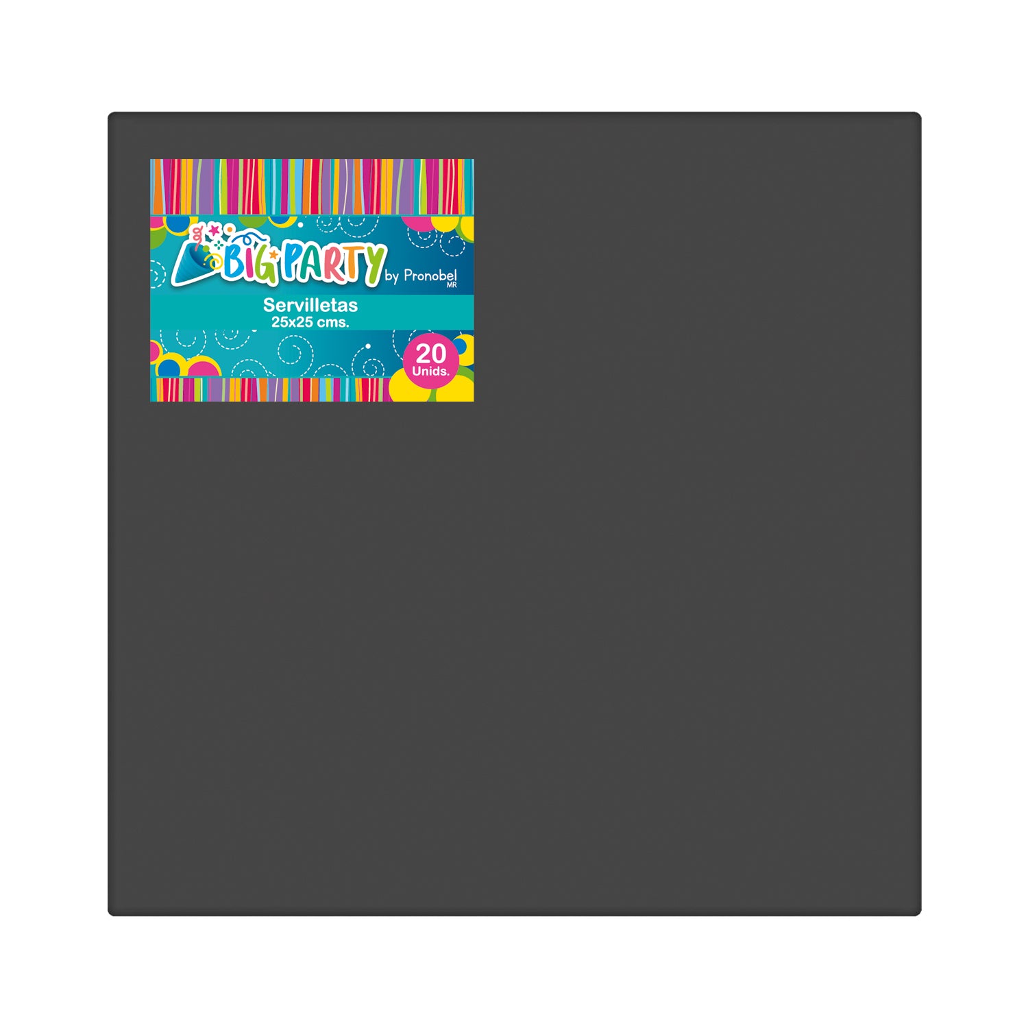 Servilleta Negra 25x25 cm 20 Piezas | Big Party