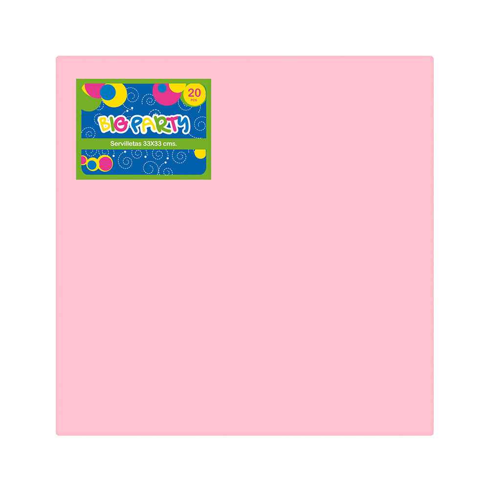 Servilleta Rosado 33x33 cm 20 Piezas | Big Party