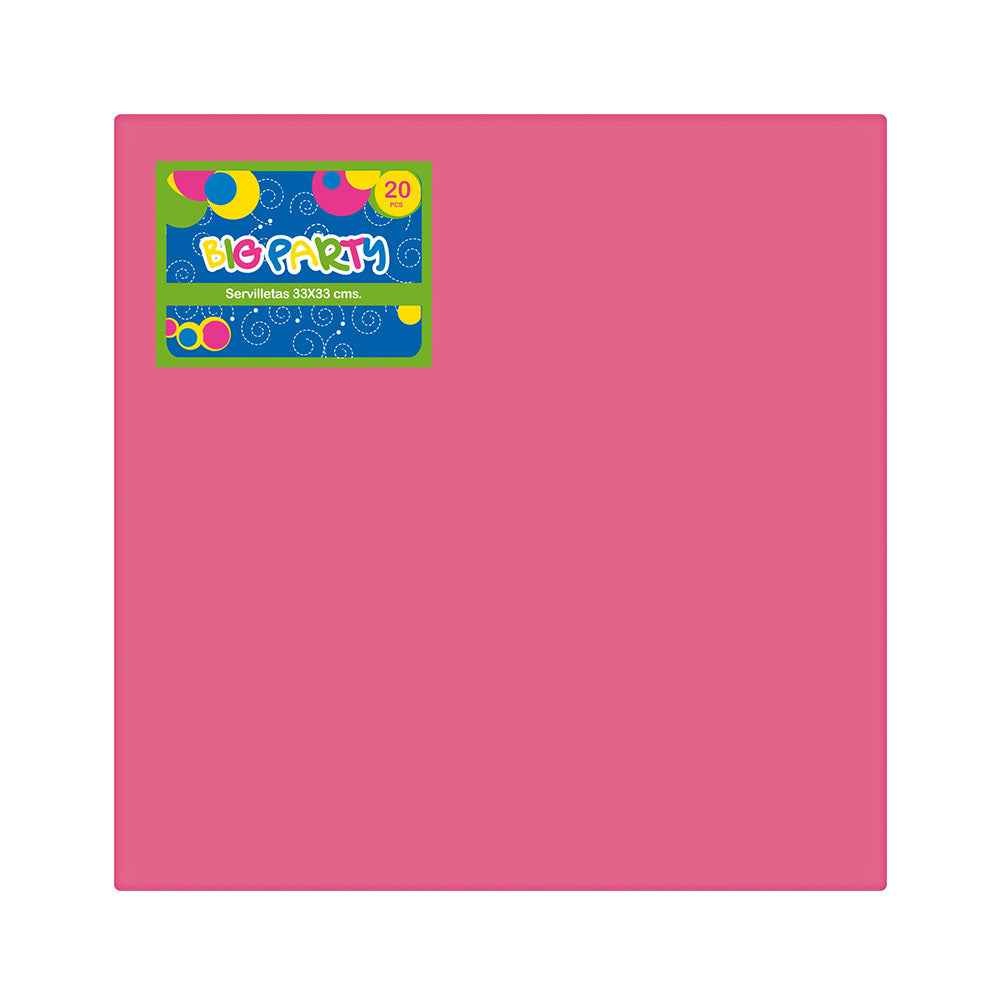 Servilleta Fucsia 33x33 cm 20 Piezas | Big Party